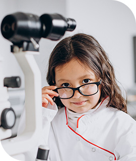 Ophthalmology Associates, S.C. - child patient at an eye exam station